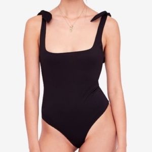 NWT Black Free People Backless Low Back Body Suit with Shoulder Ties size small